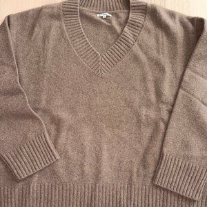 Reformation Jadey Cashmere Oversized V-Neck Seater in Dachshund